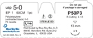 Picture of Polypropylene (unbraided black) 5-0, P3 needle, 12/box option for Sutures product (BlueSkyBio.com)